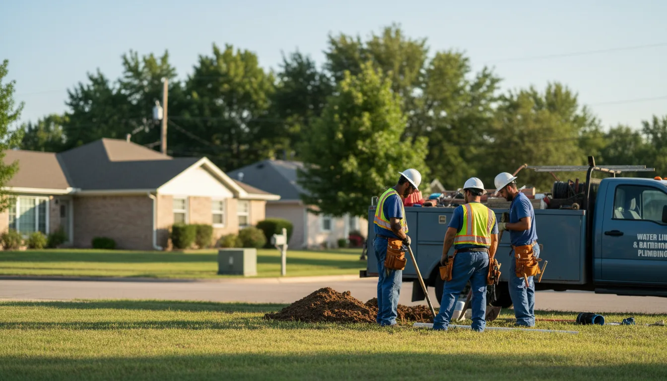 Residential water line and bathroom plumbing service in Polk, OH